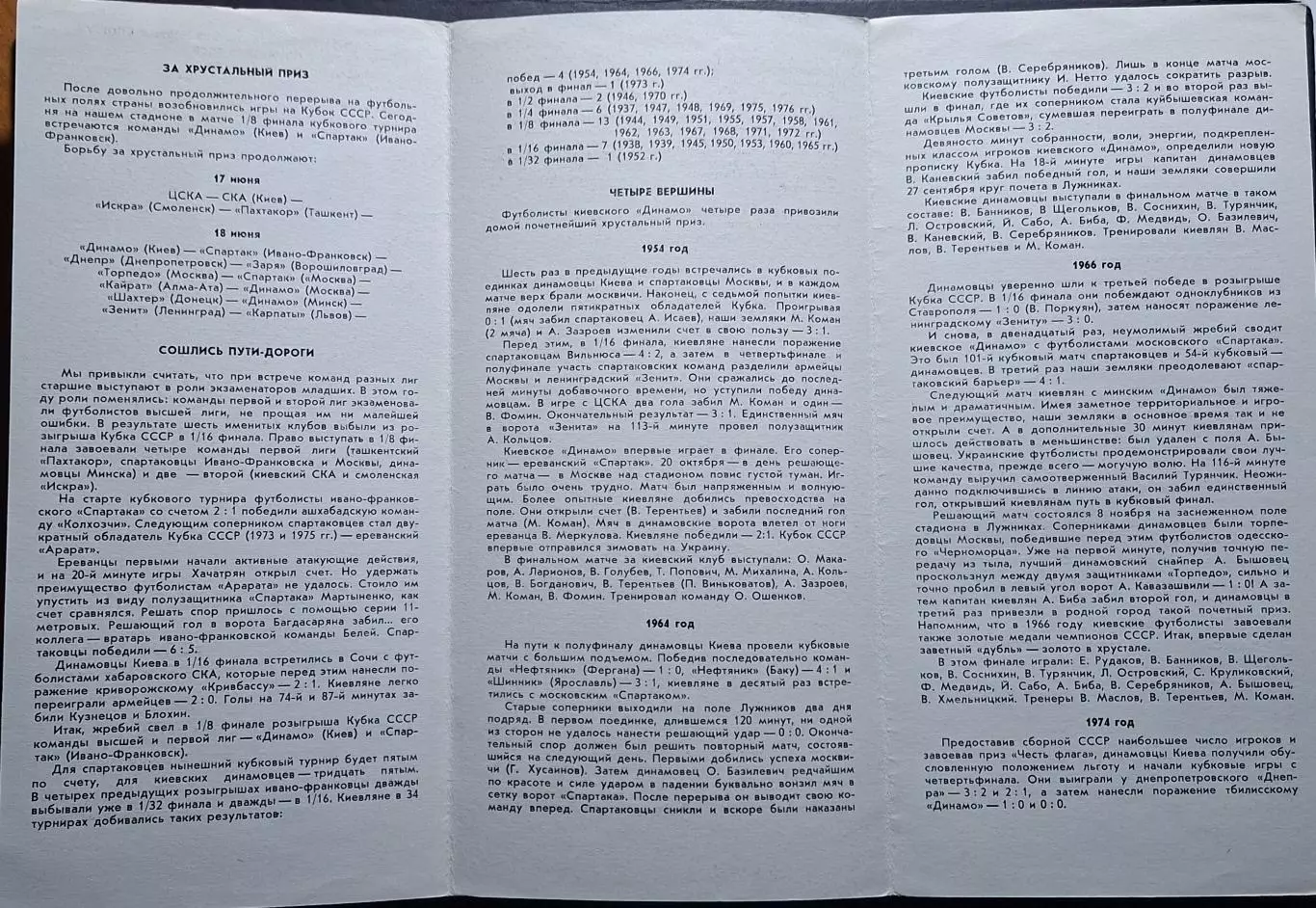 Динамо Київ - Спартак Івано - Франківськ 18.06 1977 1/8 фіналу Кубку СРСР 1