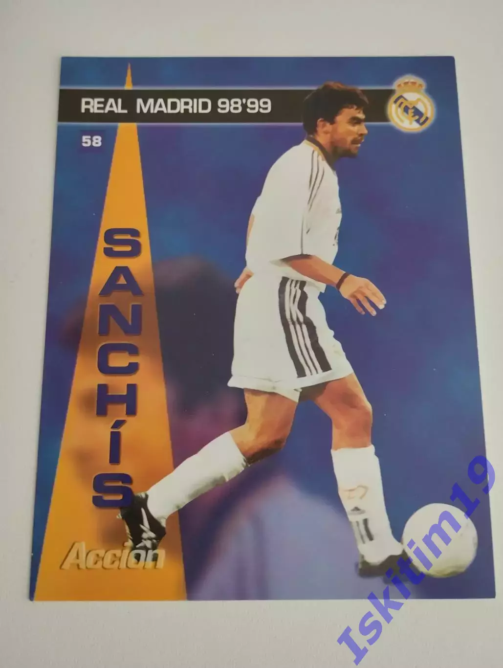 Карточка № 58 Санчис. PANINI Реал Мадрид 1998-1999