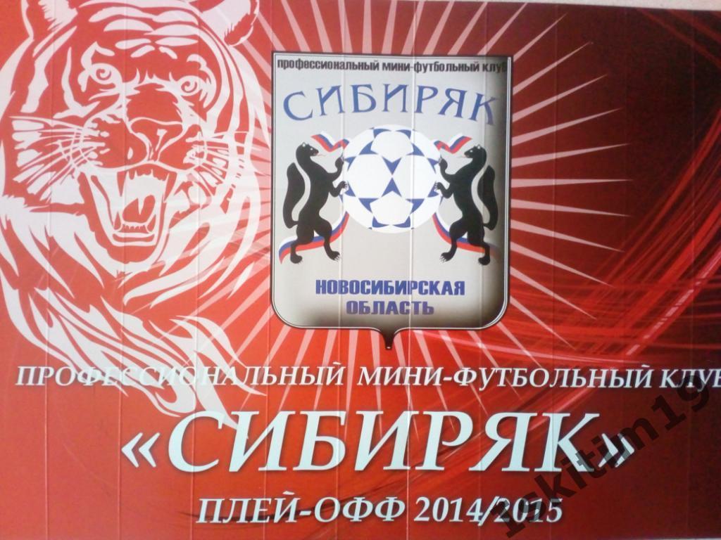Трещотка болельщика мини-футбол ПМФК Сибиряк Новосибирск 2014-2015. 419*288 мм