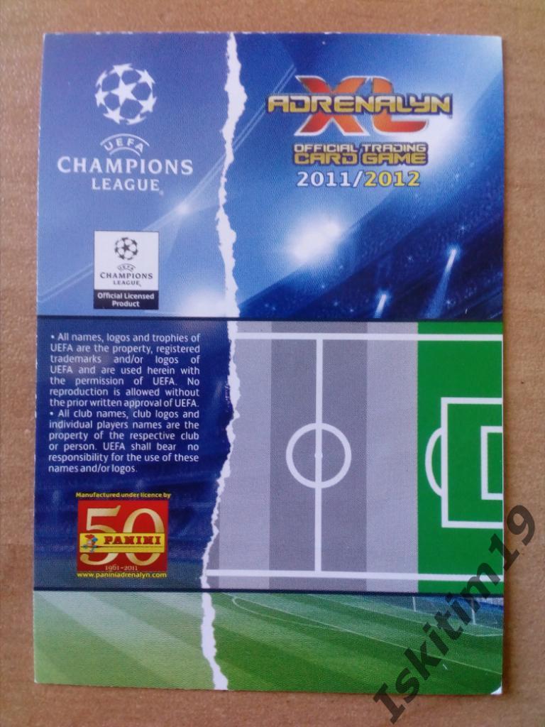 Карточка Эшли Янг PANINI Лига Чемпионов УЕФА 2011-2012 Adrenalyn XL № 153 1