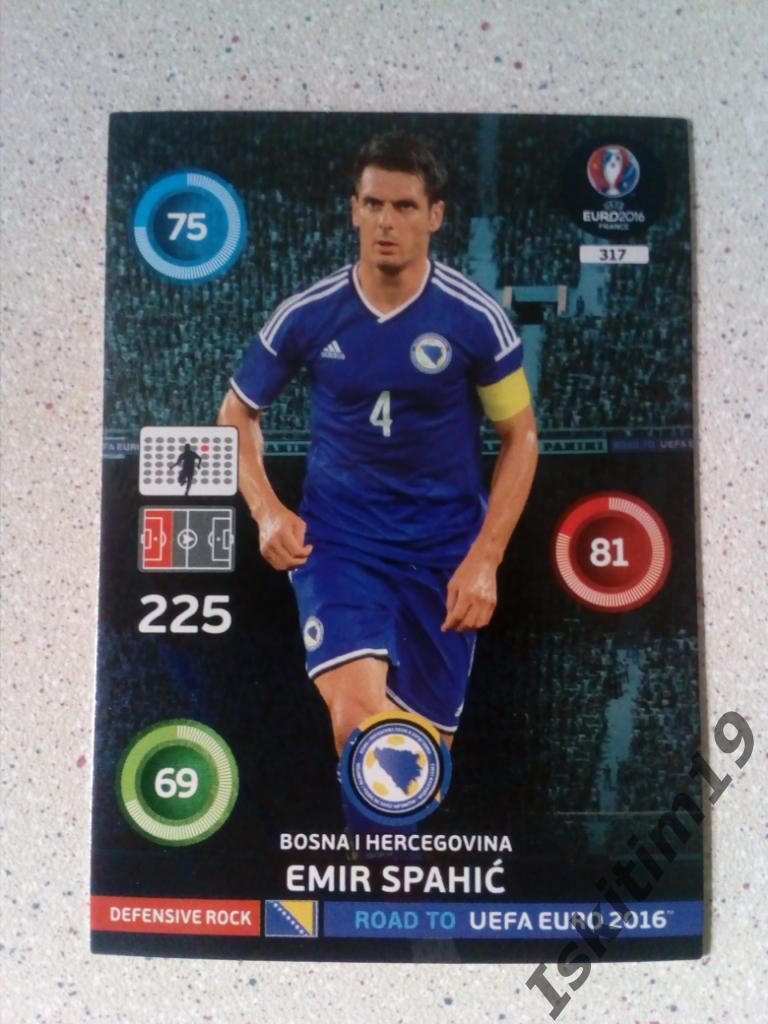 Карточка PANINI Дорога на Евро 2016. Adrenalyn XL Эмир Спахич № 317