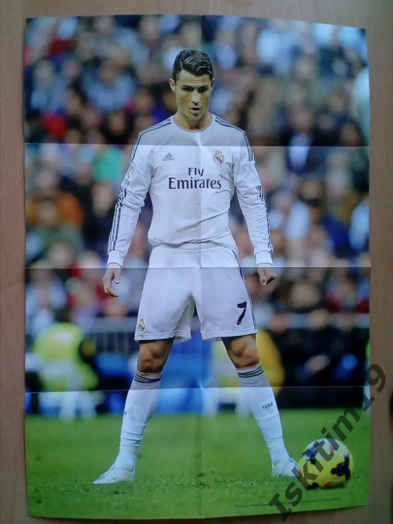 Плакат. Футбол. Криштиану Роналду № 7 Реал Мадрид. Размер 287*410 мм