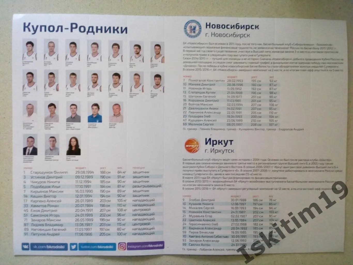 Суперлига. Купол-Родники Ижевск - БК Новосибирск/Иркут Иркутск. 15/18.12.2016