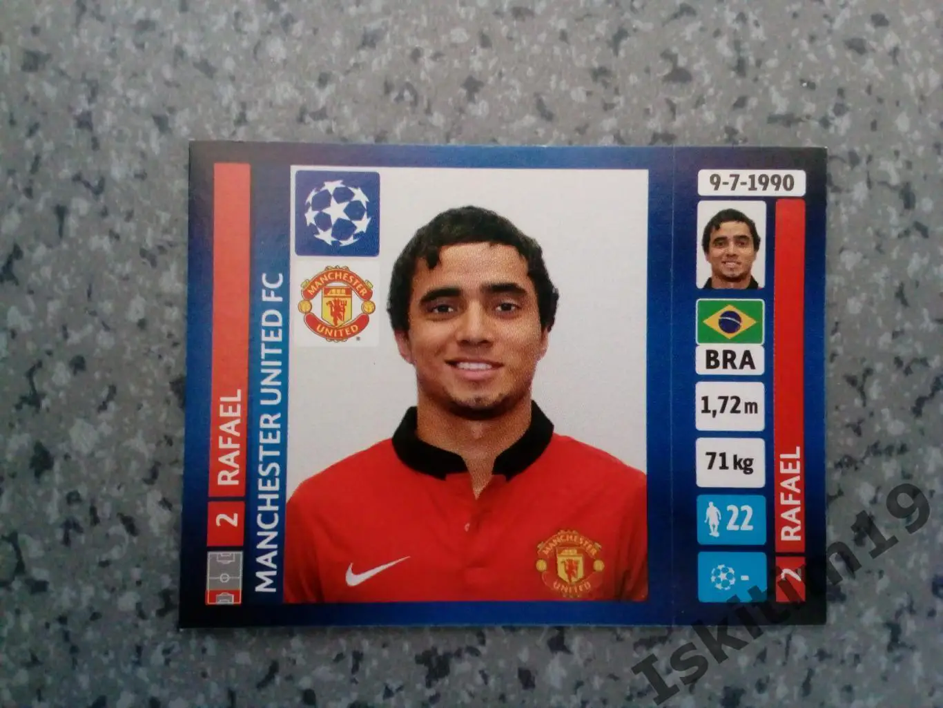 Наклейка PANINI Лига Чемпионов УЕФА 2013-2014 № 10 Rafael da Silva Рафаэл