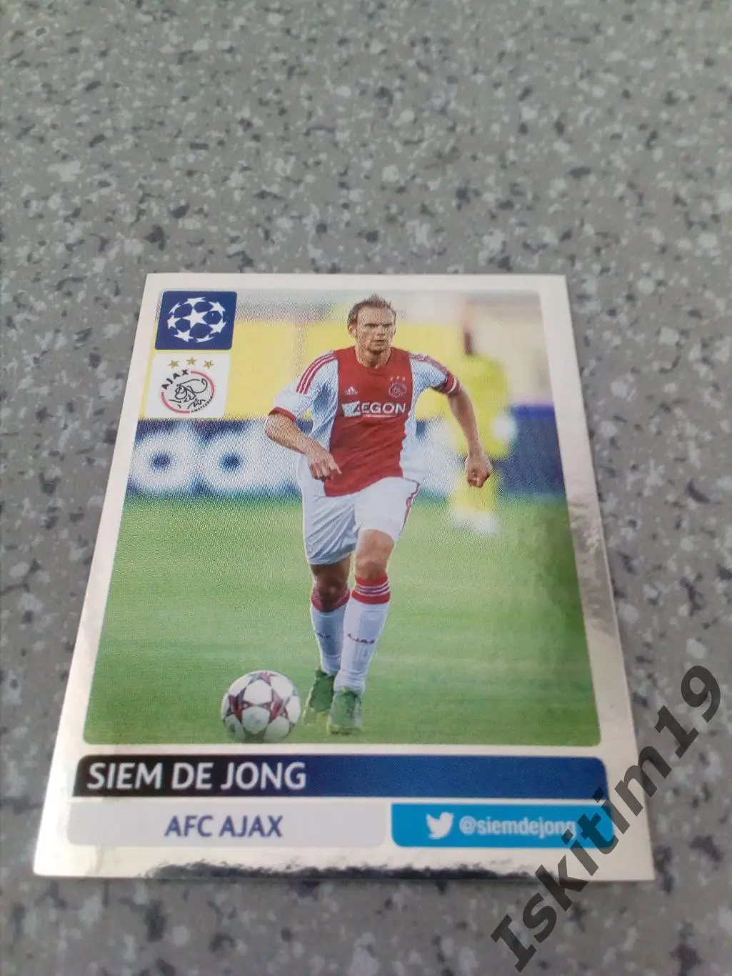 Наклейка PANINI Лига Чемпионов УЕФА 2013-2014 № 296 Siem de Jong де Йонг metal