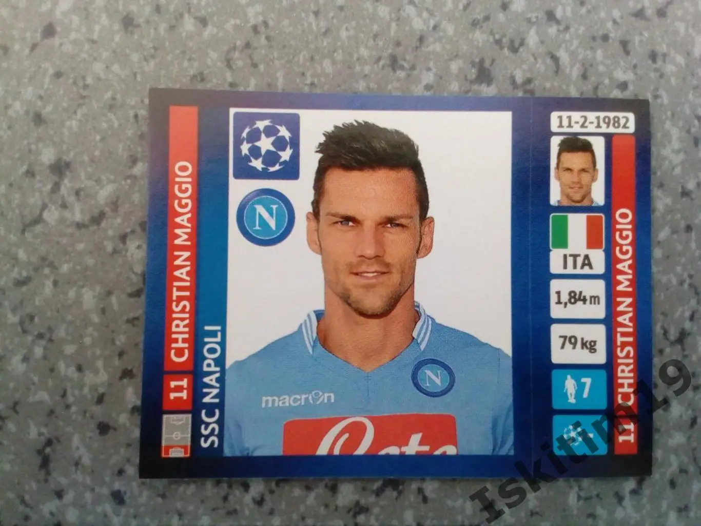 Наклейка PANINI Лига Чемпионов УЕФА 2013-2014 № 456 Christian Maggio Маджо