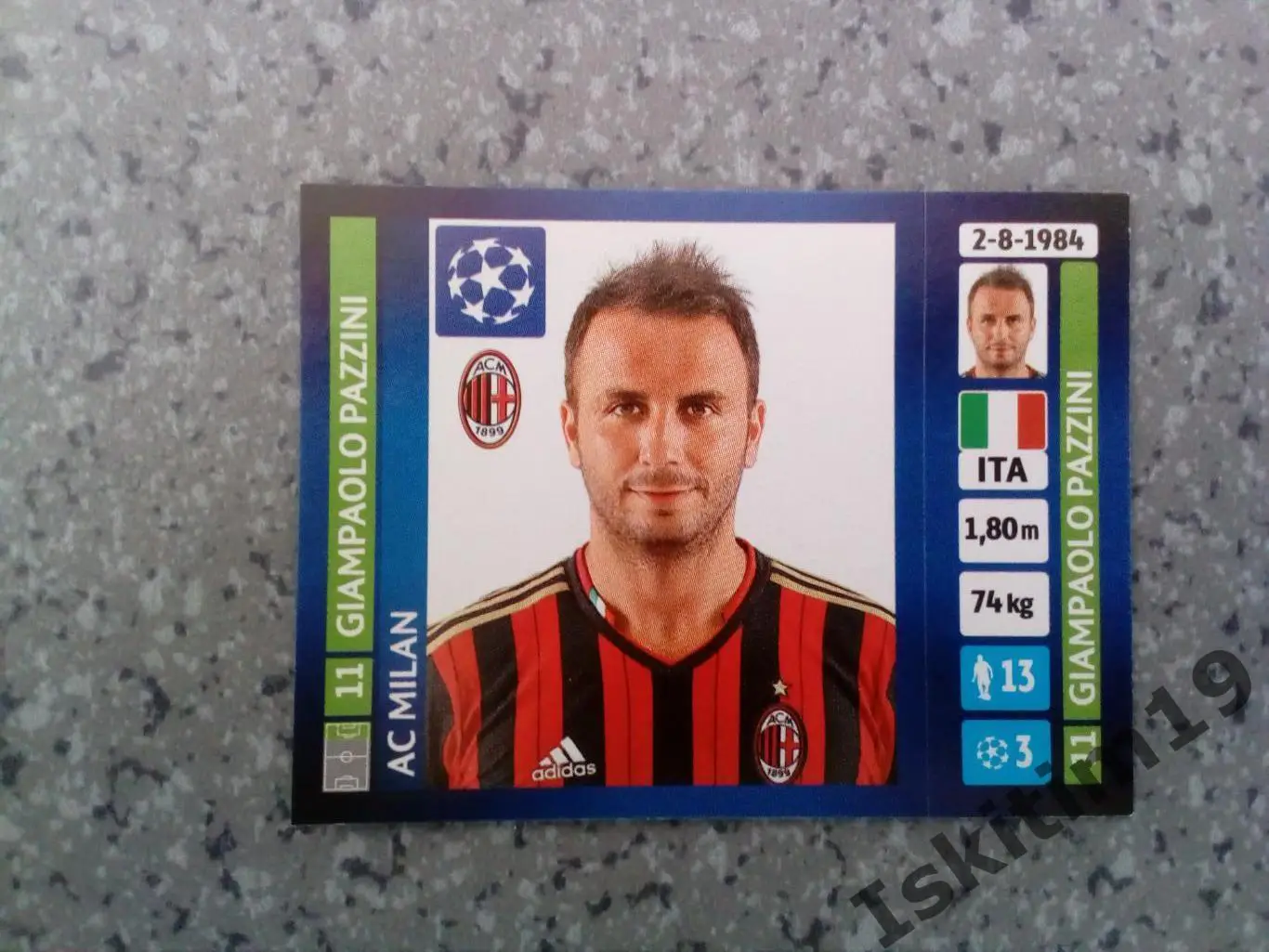Наклейка PANINI Лига Чемпионов УЕФА 2013-2014 № 579 Giampaolo Pazzini Паццини