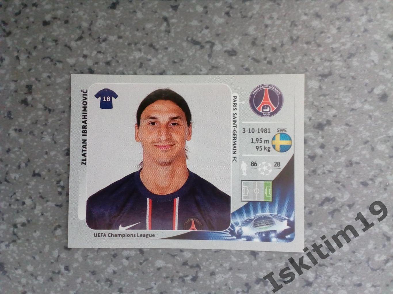 PANINI Лига Чемпионов УЕФА 2012-2013 № 64 Zlatan Ibrahimovic Ибрагимович