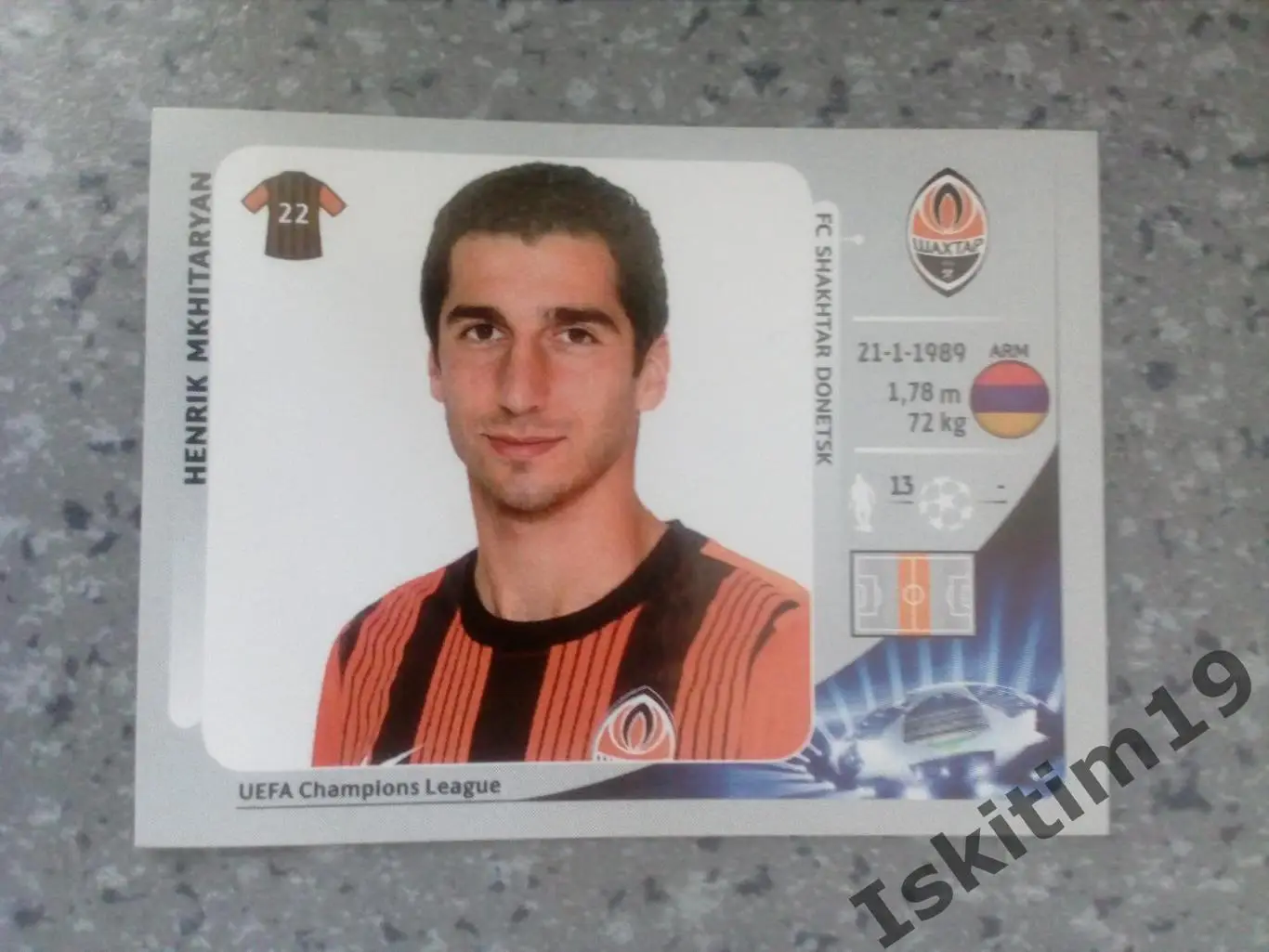 Наклейка PANINI Лига Чемпионов УЕФА 2012-2013 № 330 Henrik Mkhitaryan Мхитарян