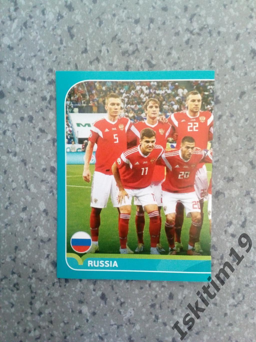 Наклейка PANINI Евро 2020 Preview № RUS2 Line-up 1 (состав)