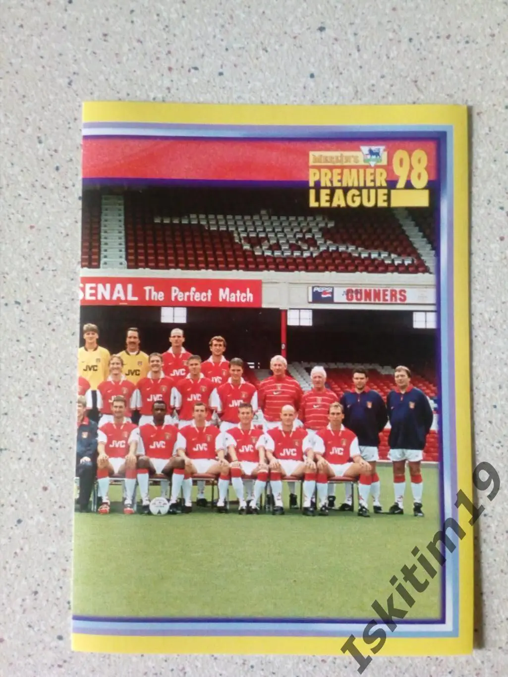 Наклейка MERLIN Английская Премьер-Лига 1997-1998 № 6 Team Arsenal Арсенал