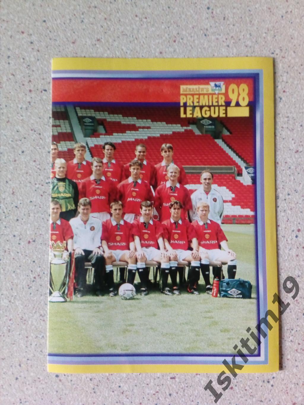 Наклейка MERLIN Английская Премьер-Лига 1997-1998 № 340 Team Манчестер Юнайтед