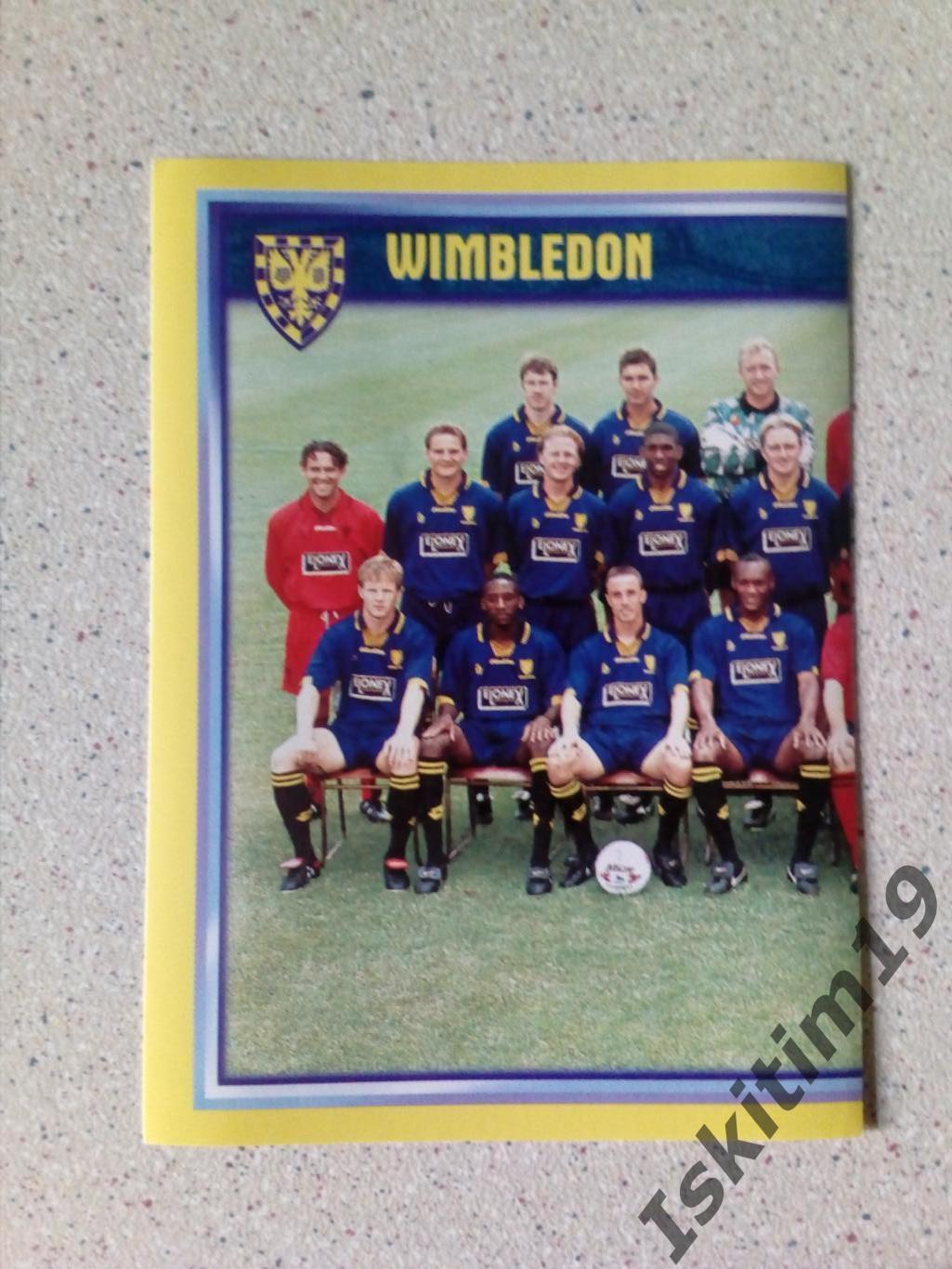 Наклейка MERLIN Английская Премьер-Лига 1997-1998 № 483 Team Wimbledon Уимблдон