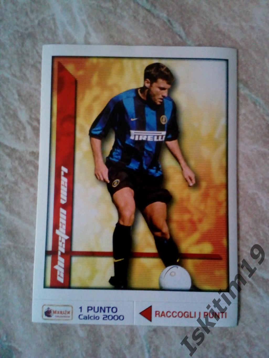 Наклейка MERLIN Calcio 1999-2000 № 106 Christian Vieri Кристиан Вьери