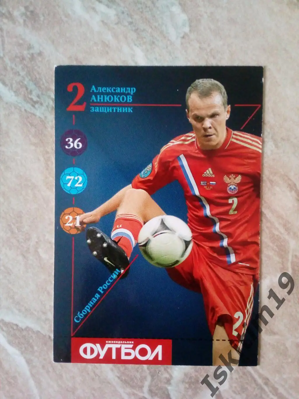 Карточка Карточный футбол 2013 (еженедельник Футбол) № R2 Александр Анюков