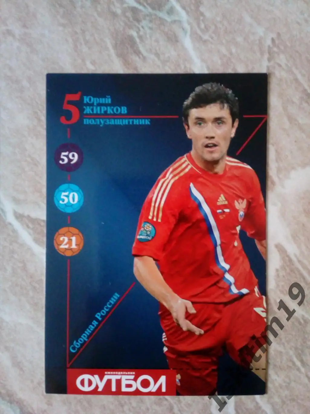 Карточка Карточный футбол 2013 (еженедельник Футбол) № R5 Юрий Жирков