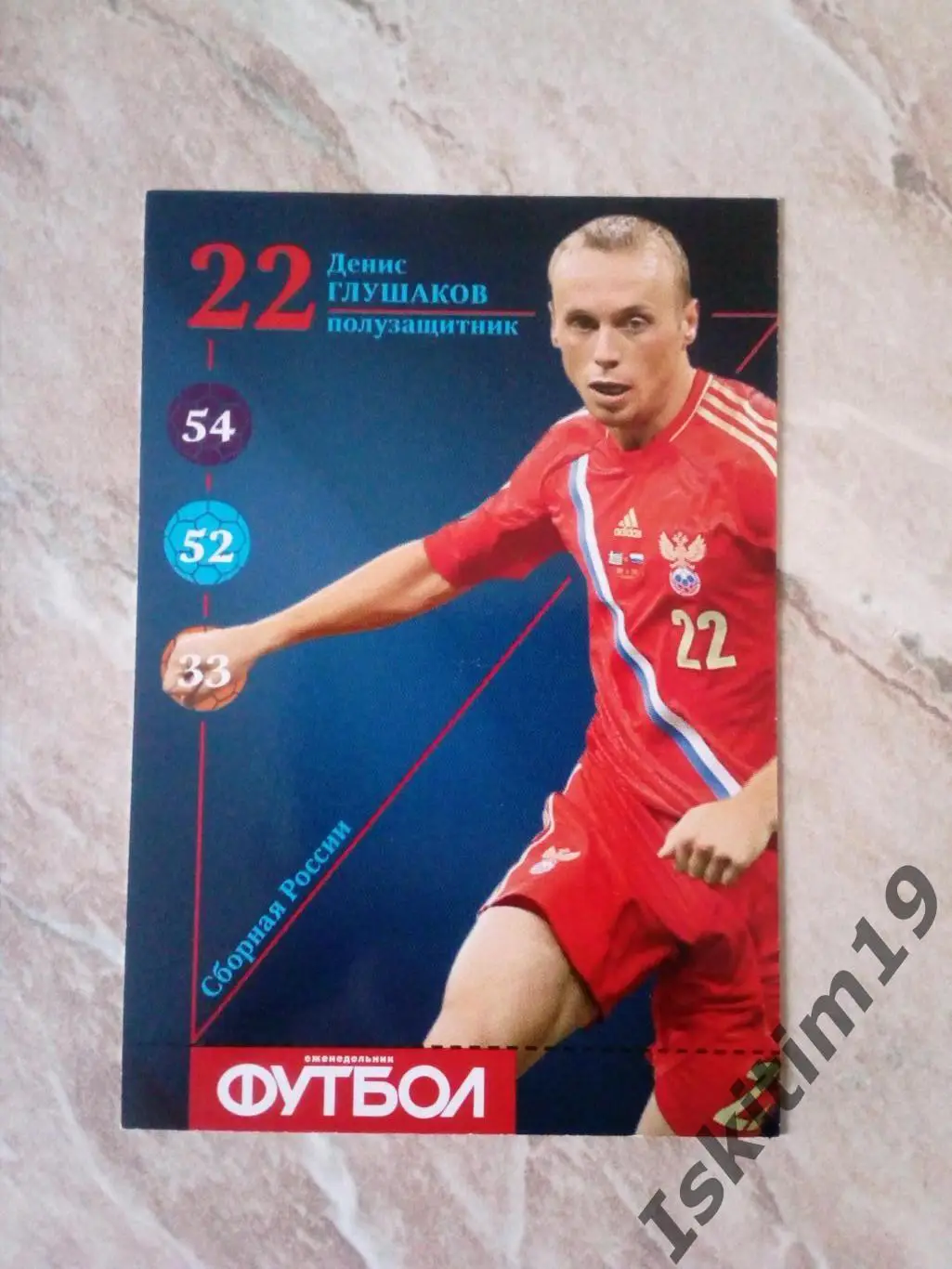 Карточка Карточный футбол 2013 (еженедельник Футбол) № R22 Денис Глушаков
