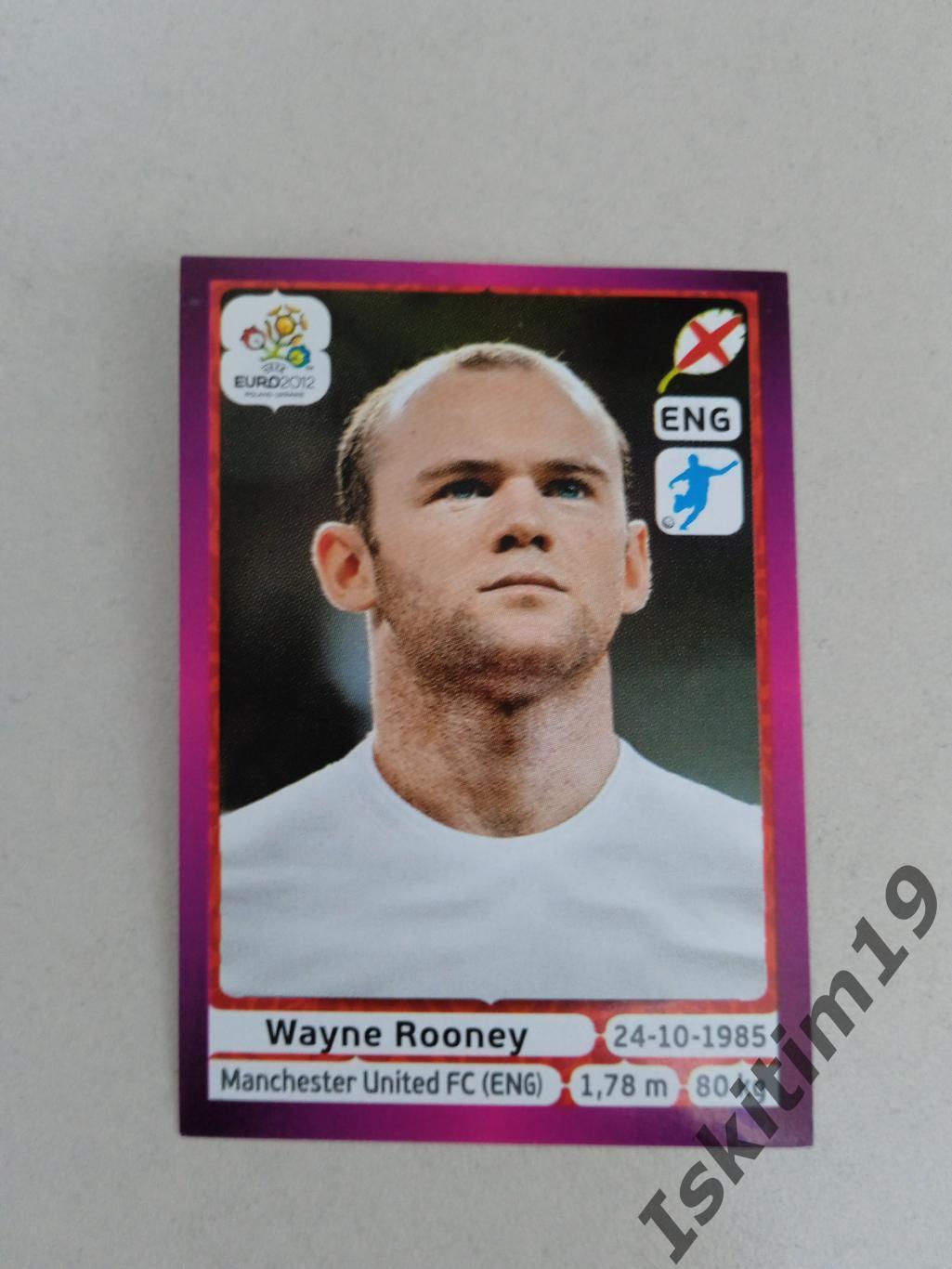 Наклейка PANINI Чемпионат Европы 2012 № 509 Rooney Руни