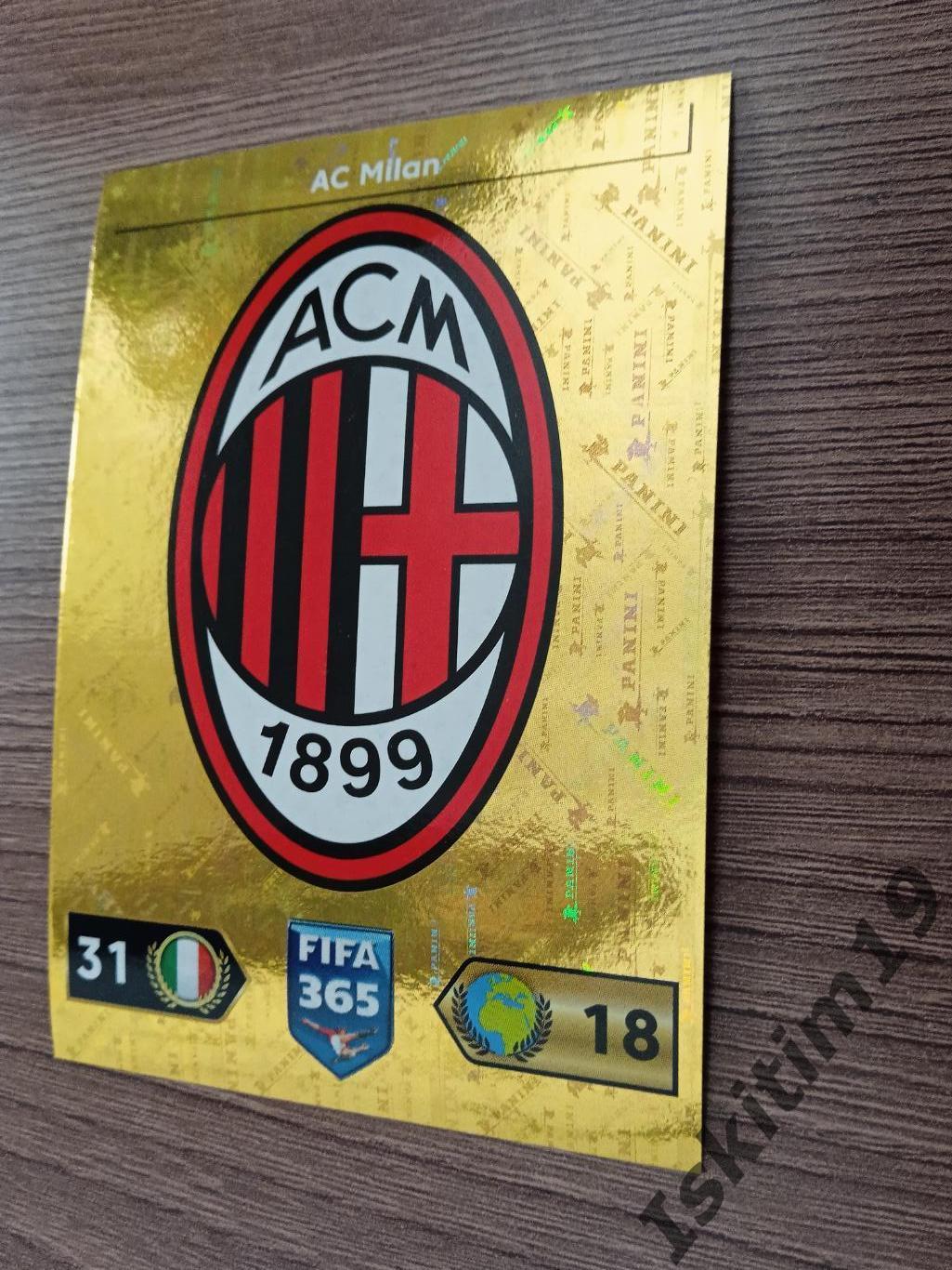Наклейка PANINI FIFA 365: 2022-2023 № 332 Logo Milan Логотип Милан