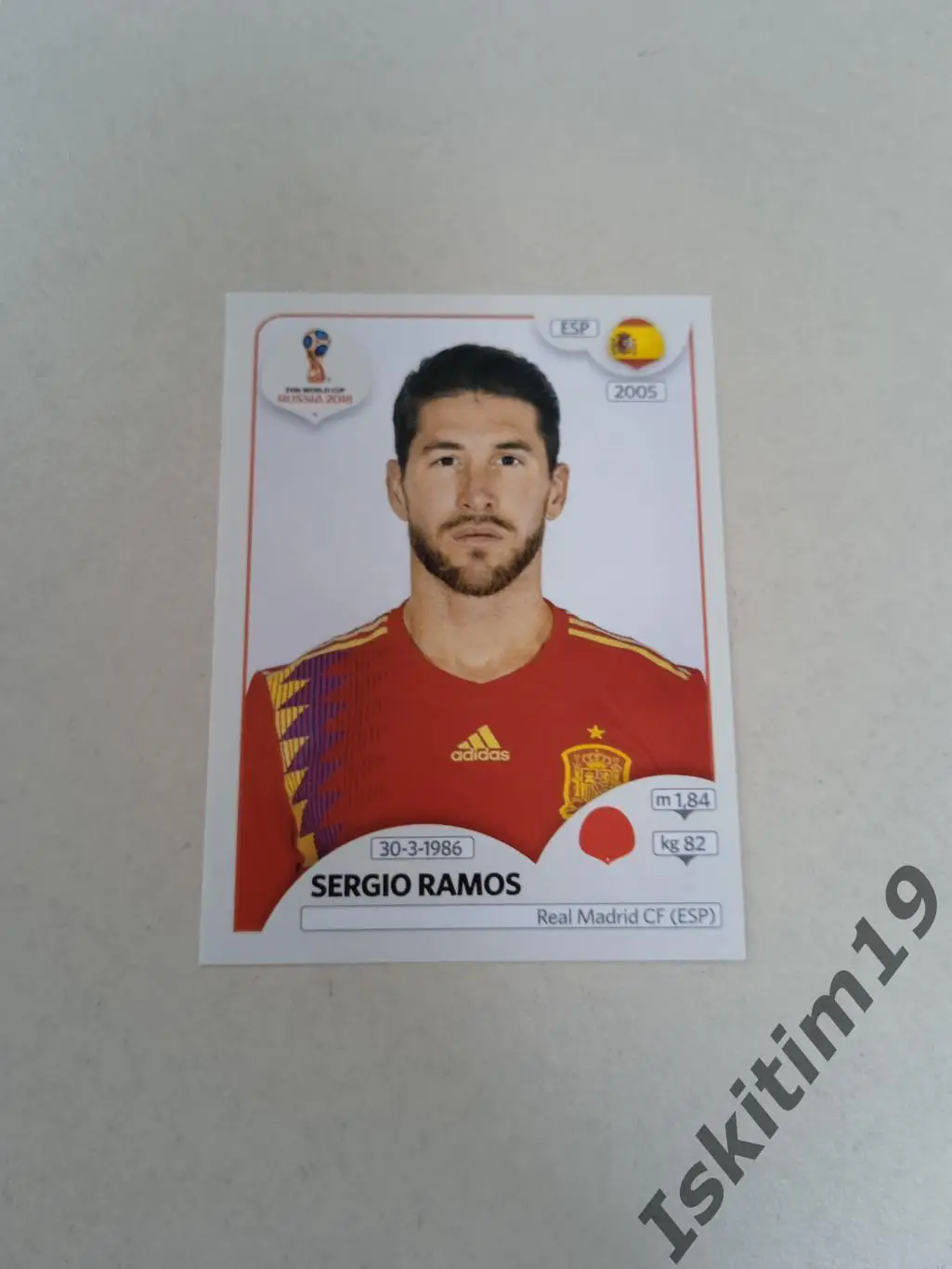 Наклейка PANINI Чемпионат мира 2018 № 139 Sergio Ramos Серхио Рамос