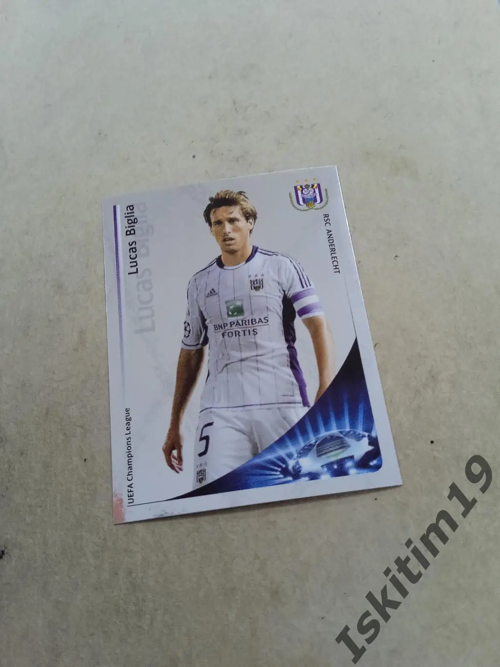 Наклейка PANINI Лига Чемпионов УЕФА 2012-2013 № 209 Biglia Билья