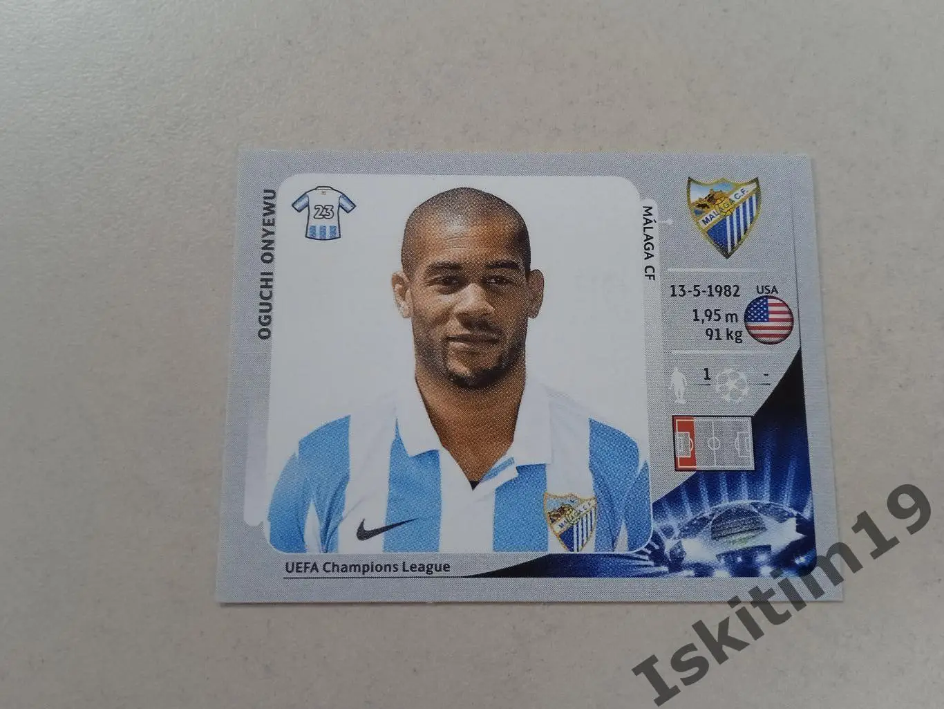 Наклейка PANINI Лига Чемпионов УЕФА 2012-2013 № 215 Onyewu Оньеву