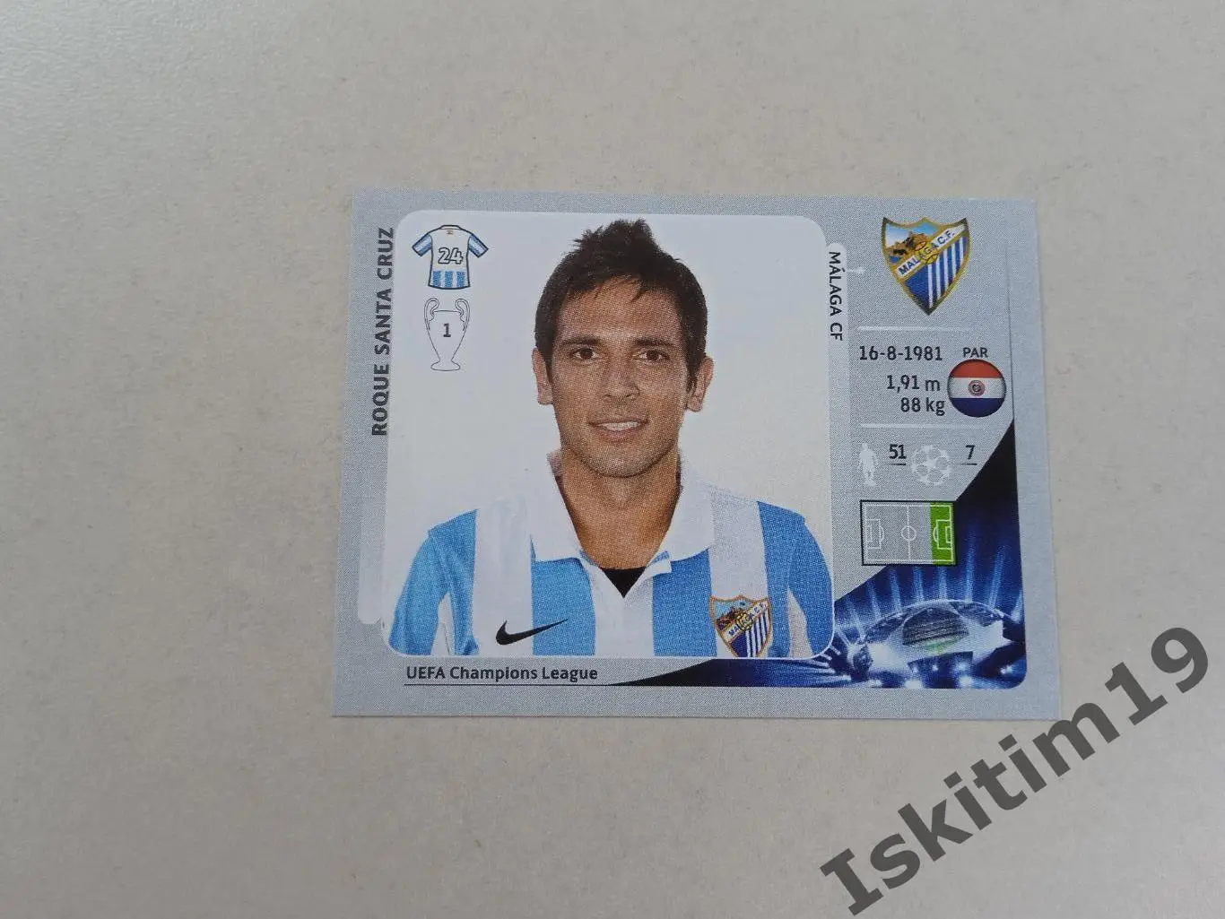 Наклейка PANINI Лига Чемпионов УЕФА 2012-2013 № 226 Santa Cruz Санта Крус