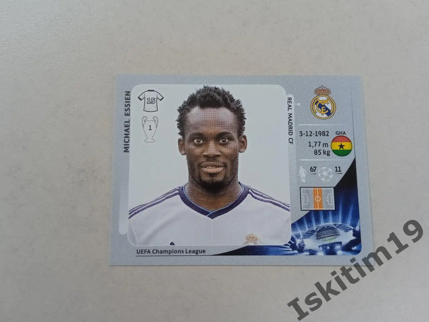Наклейка PANINI Лига Чемпионов УЕФА 2012-2013 № 238 Essien Эссьен