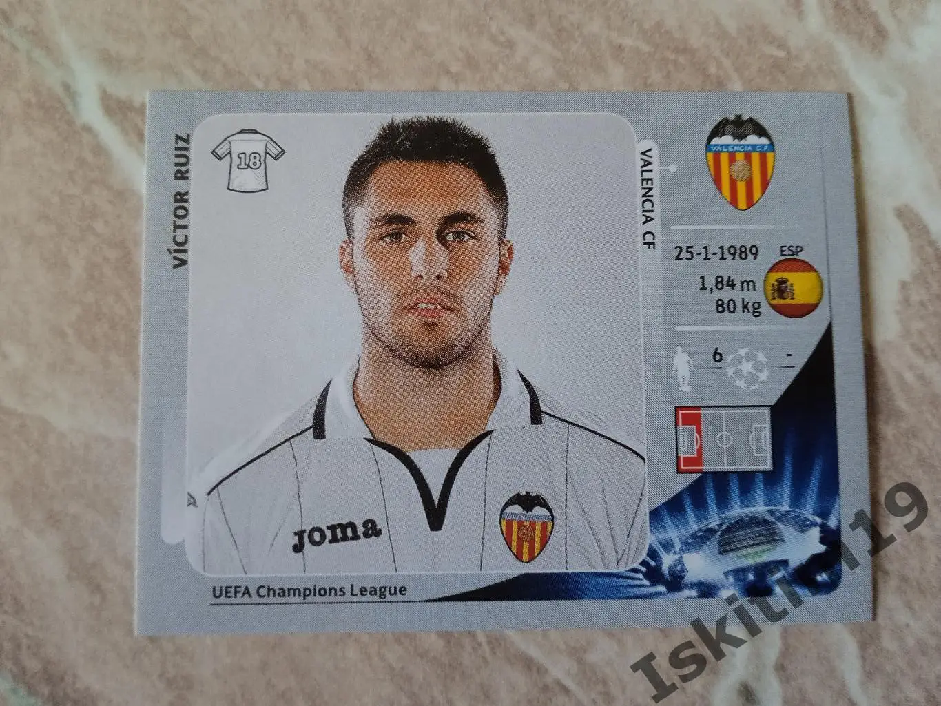 Наклейка PANINI Лига Чемпионов УЕФА 2012-2013 № 395 Viktor Ruiz Виктор Руис