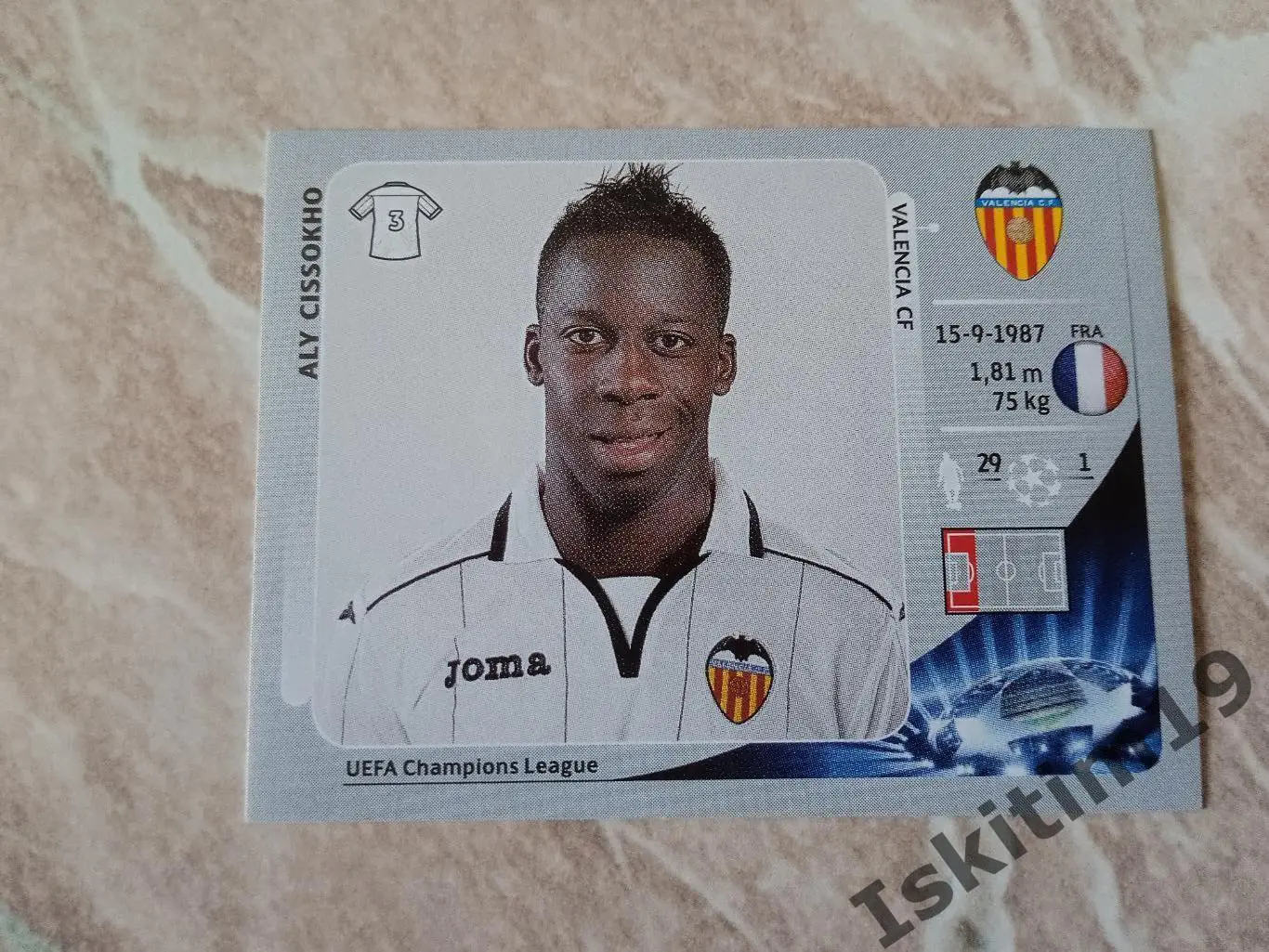 Наклейка PANINI Лига Чемпионов УЕФА 2012-2013 № 397 Aly Cissokho Али Сиссоко