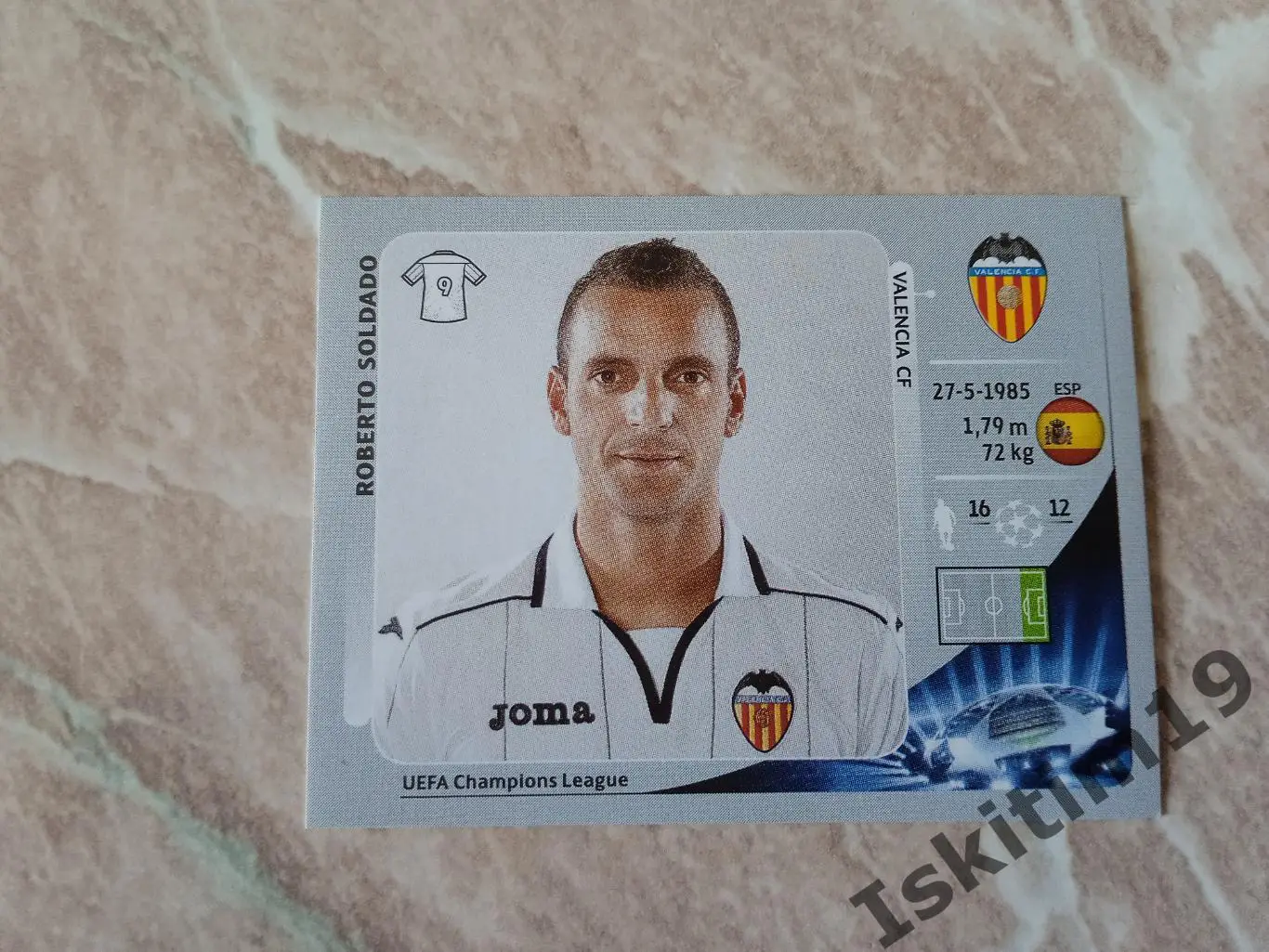 Наклейка PANINI Лига Чемпионов УЕФА 2012-2013 № 406 Roberto Soldado Сольдадо