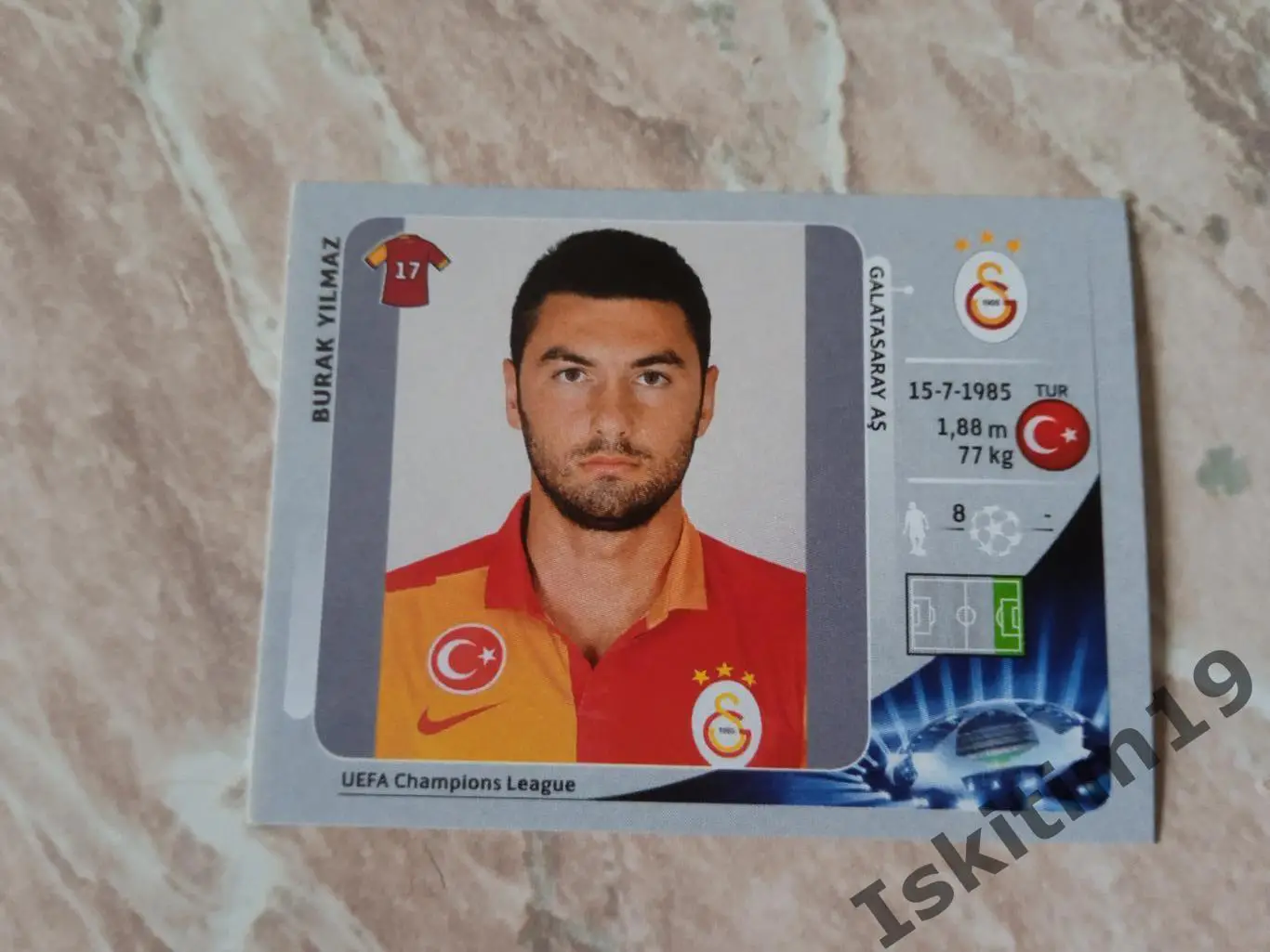Наклейка PANINI Лига Чемпионов УЕФА 2012-2013 № 568 Burak Yilmaz Бурак Йылмаз