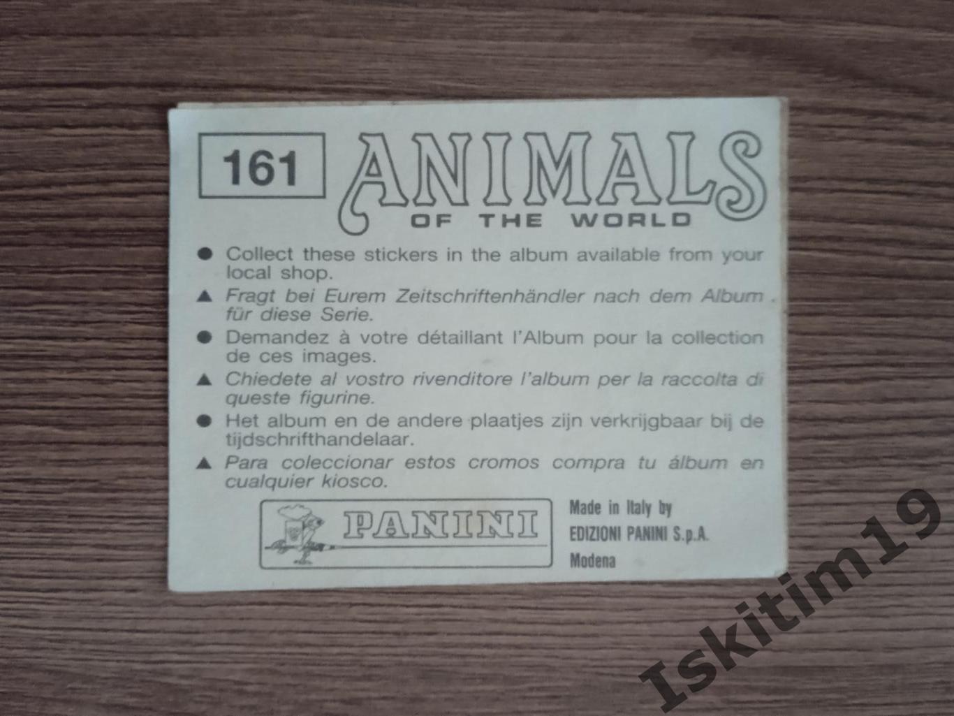 Наклейка № 161 Animals of the world 1