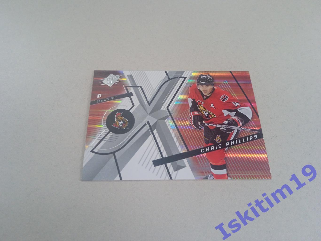 Карточка Upper Deck spx Hockey 2008-2009 № 31 Оттава Крис Филлипс