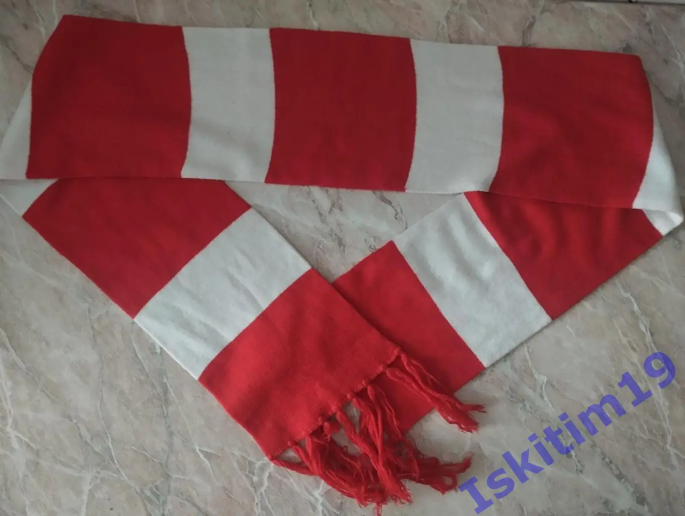 Шарф болельщика красно-белый