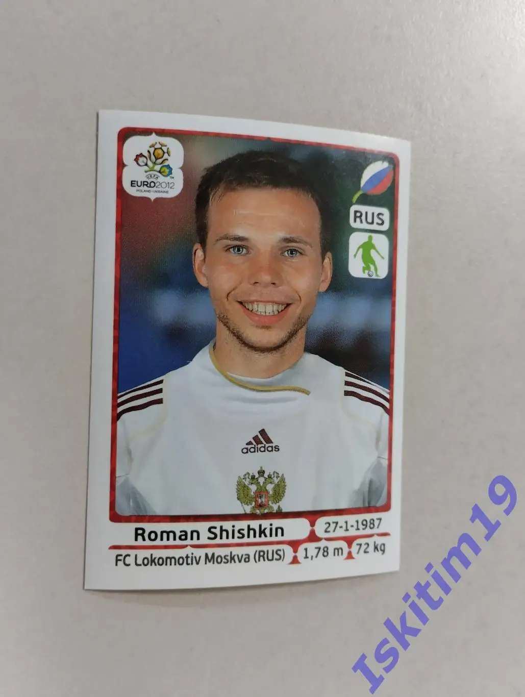 Наклейка PANINI Чемпионат Европы 2012 № 119 Роман Шишкин Россия