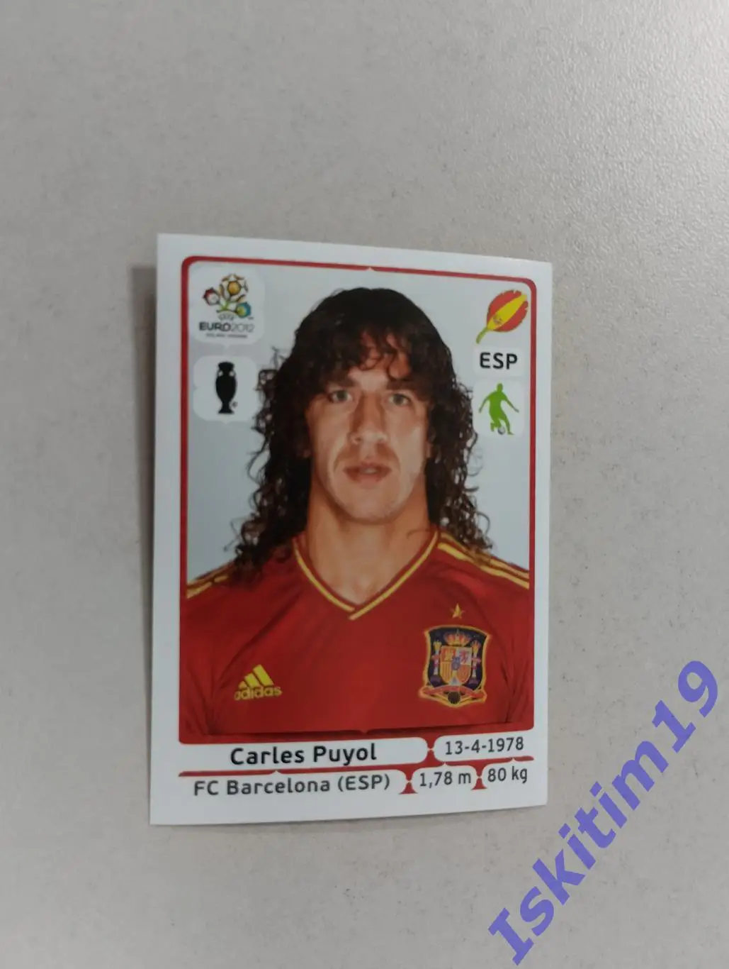 Наклейка PANINI Чемпионат Европы 2012 № 289 Карлес Пуйоль Испания