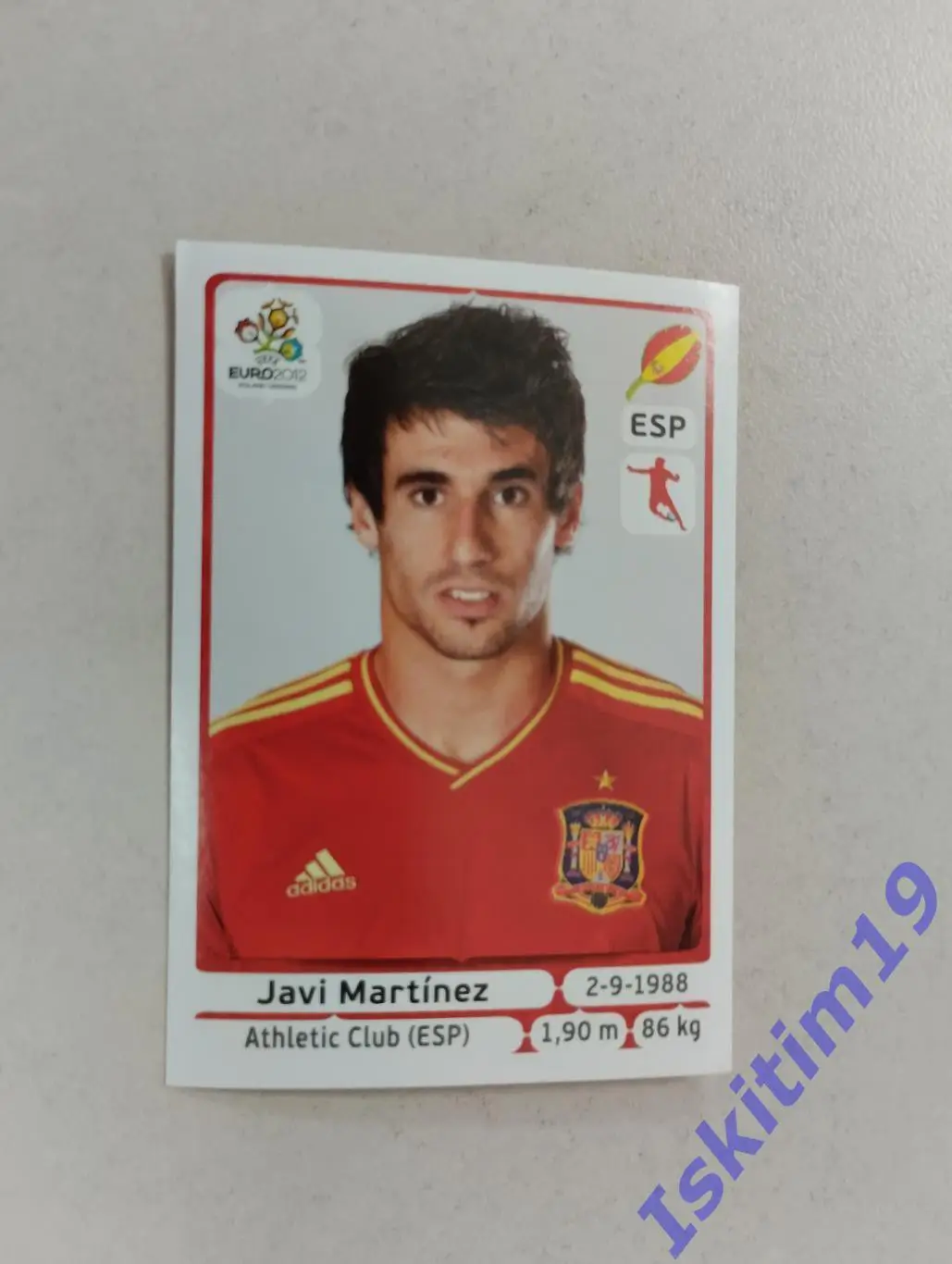 Наклейка PANINI Чемпионат Европы 2012 № 294 Хави Мартинес Испания
