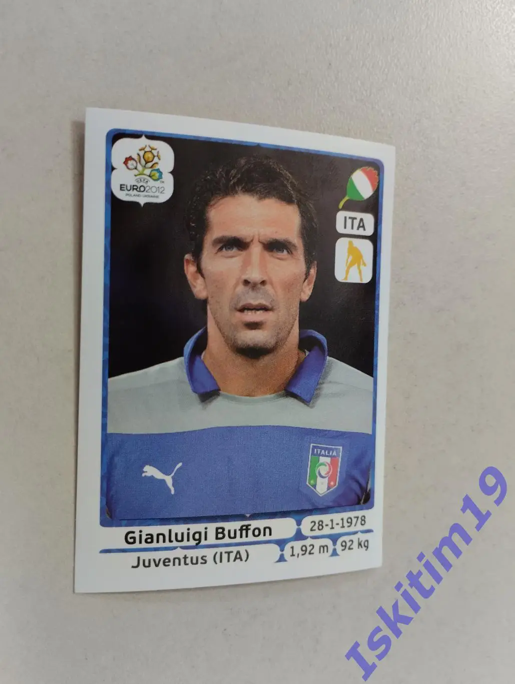 Наклейка PANINI Чемпионат Европы 2012 № 316 Джанлуиджи Буффон Италия