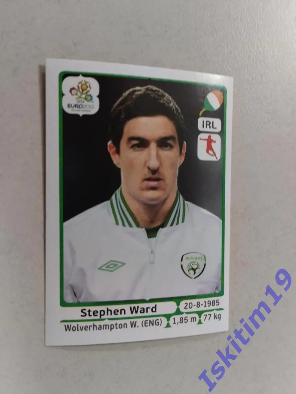 Наклейка PANINI Чемпионат Европы 2012 № 355 Стивен Уорд Ирландия