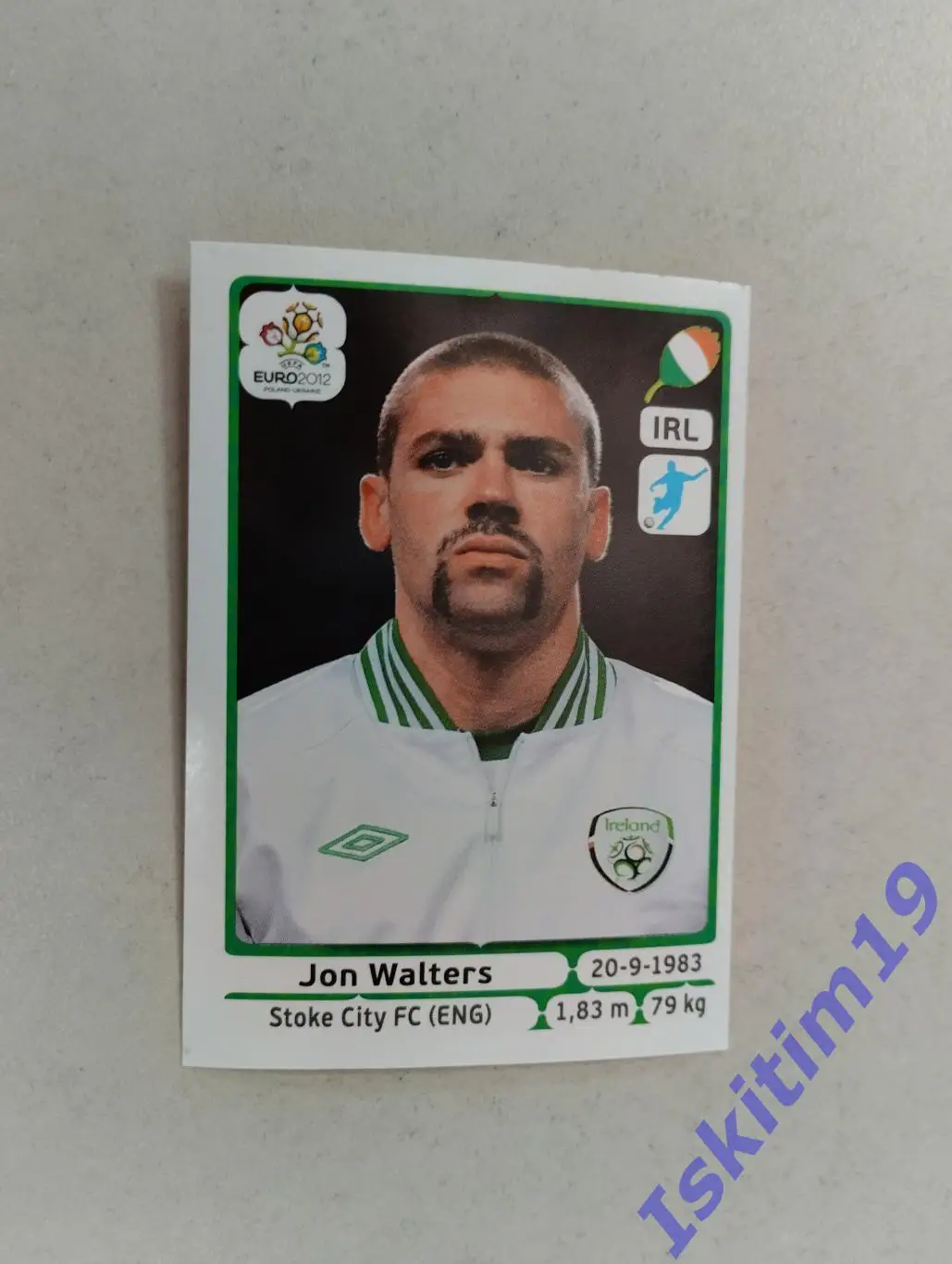 Наклейка PANINI Чемпионат Европы 2012 № 363 Джон Уолтерс Ирландия