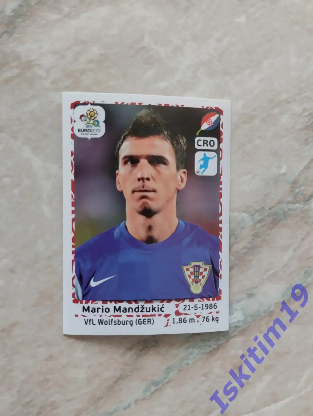 Наклейка PANINI Чемпионат Европы 2012 № 391 Марио Манджукич Хорватия