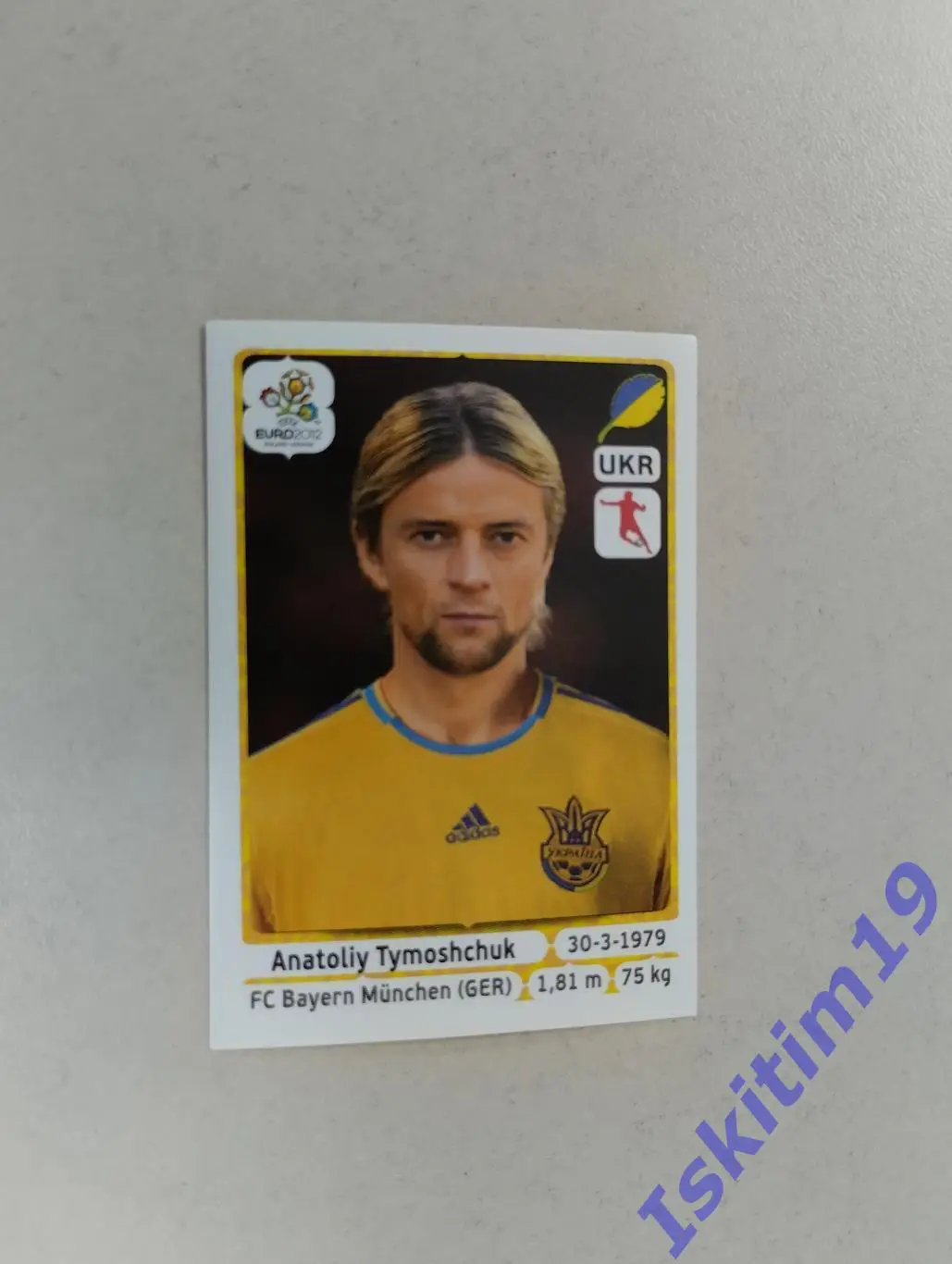 Наклейка PANINI Чемпионат Европы 2012 № 412 Анатолий Тимощук Украина