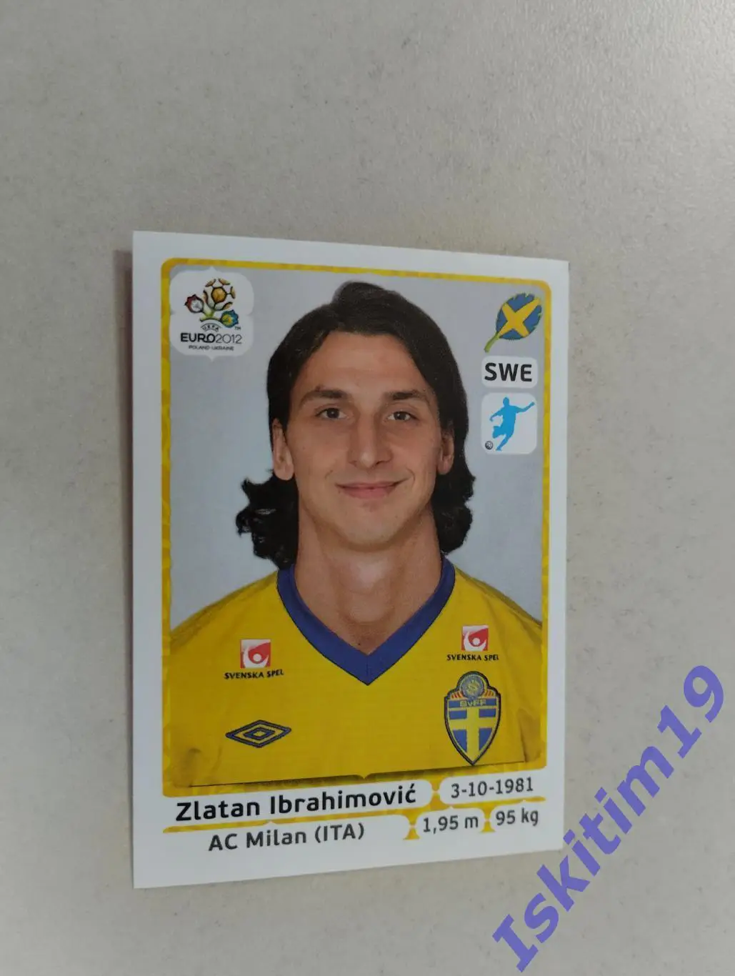 Наклейка PANINI Чемпионат Европы 2012 № 451 Златан Ибрагимович Швеция