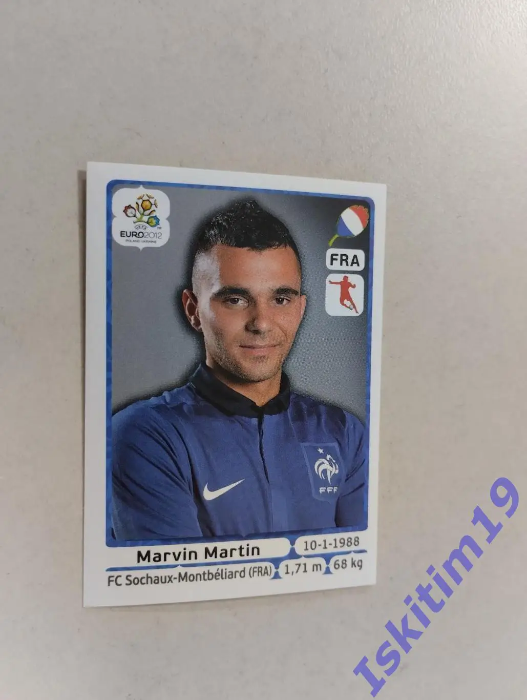 Наклейка PANINI Чемпионат Европы 2012 № 473 Марвен Мартен Франция