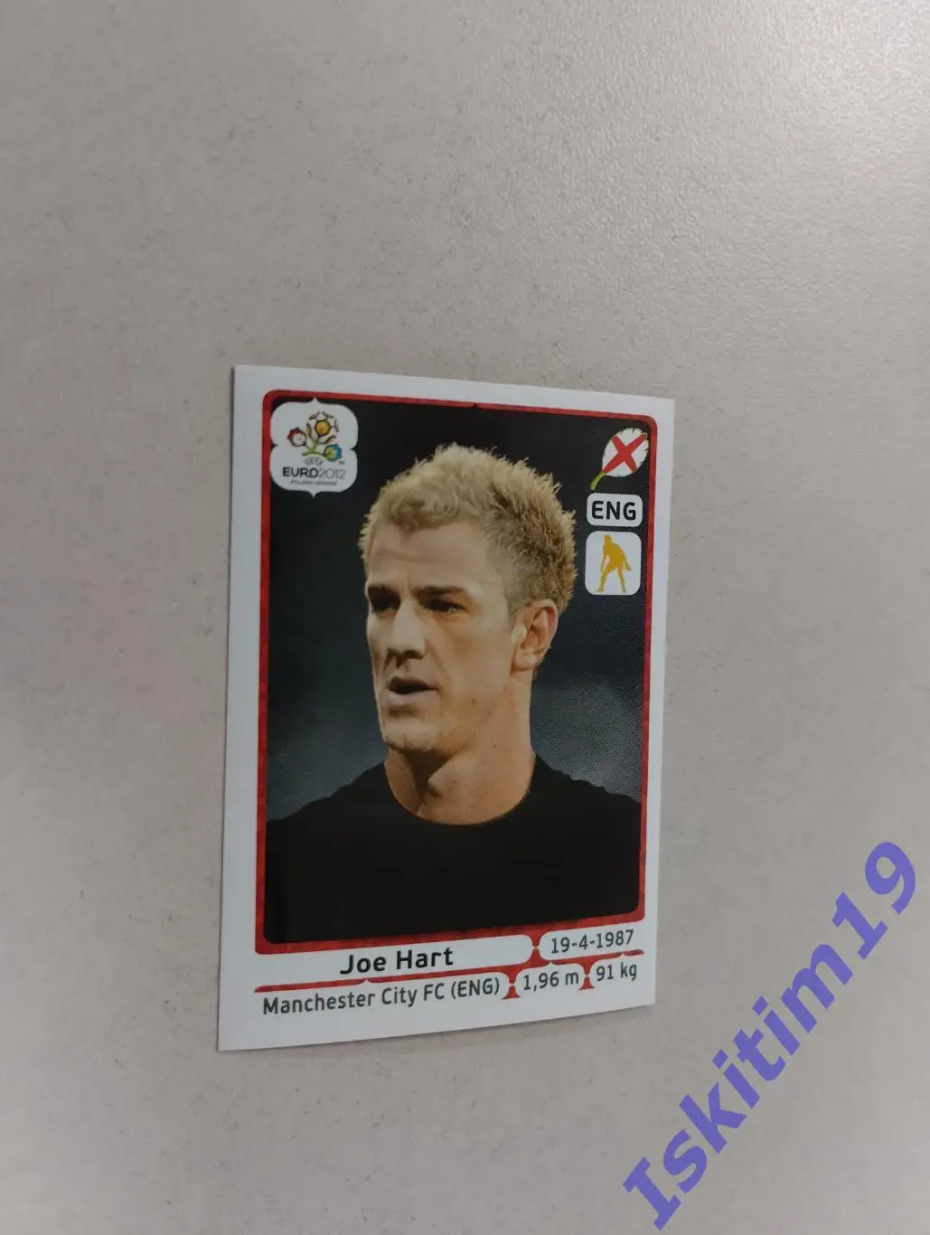 Наклейка PANINI Чемпионат Европы 2012 № 490 Джо Харт Англия