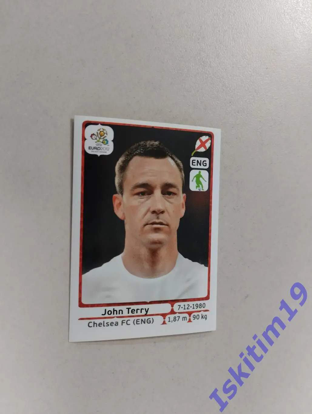 Наклейка PANINI Чемпионат Европы 2012 № 492 Джон Терри Англия