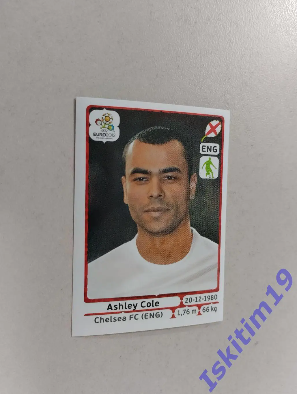 Наклейка PANINI Чемпионат Европы 2012 № 493 Эшли Коул Англия