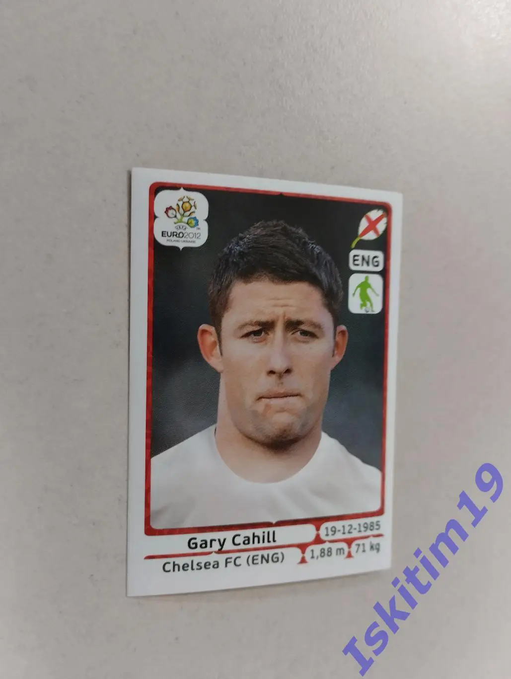 Наклейка PANINI Чемпионат Европы 2012 № 495 Гэри Кэхилл Англия