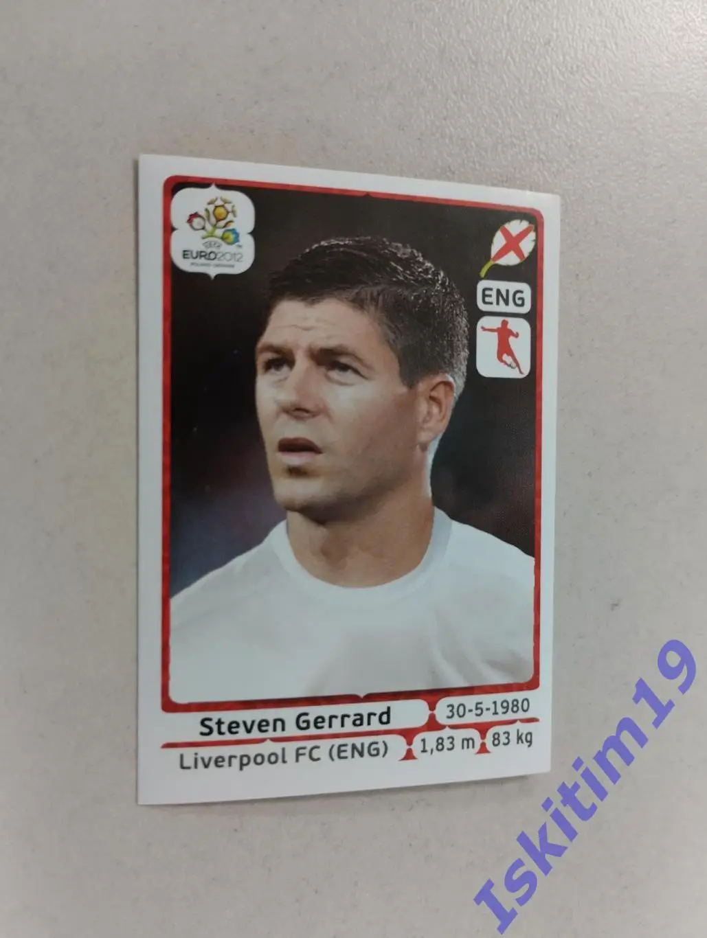Наклейка PANINI Чемпионат Европы 2012 № 499 Стивен Джеррард Англия